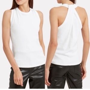 HELMUT LANG Crepe Jersey Tank Top White- Size XS Extra Small